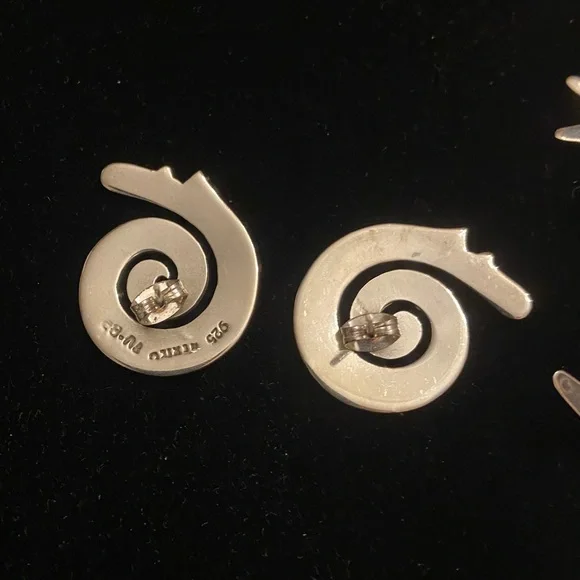 Vintage 925 Mexico Silver Necklace & Earring Set - Picture 8 of 9